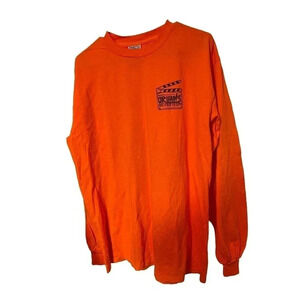 ONEITA PRE SHRUNK MEDIUM ORANGE SHIRT WITH ORLEAN SURF FILM FEST 2019